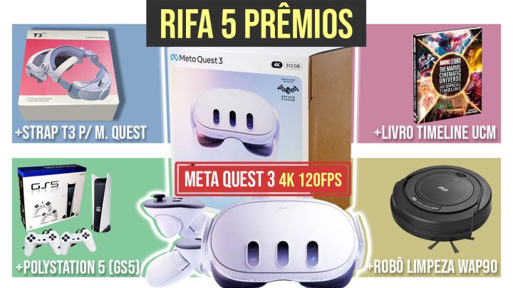 R480 – Meta Quest 3 – 512G 4K e mais 4 prêmios